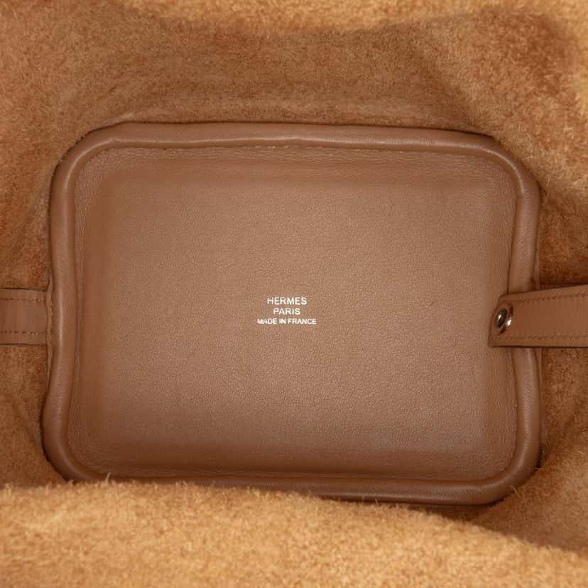 Hermès Micro Swift Lucky Daisy Picotin Lock 14 Brown Leather Good condition - Model View