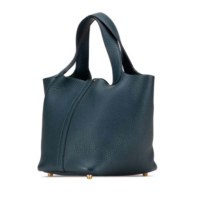 Hermès Clemence Picotin Lock 18 Green Leather Good condition - Back View