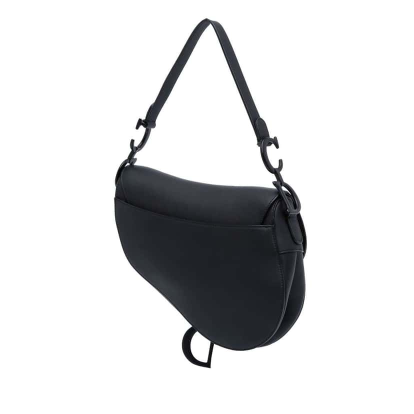 Dior Ultra Matte Calfskin Saddle Bag Black Leather Good condition - Back View