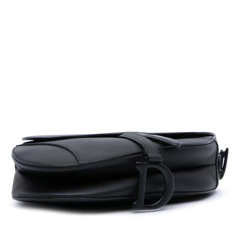 Dior Ultra Matte Calfskin Saddle Bag Black Leather Good condition - Inside View
