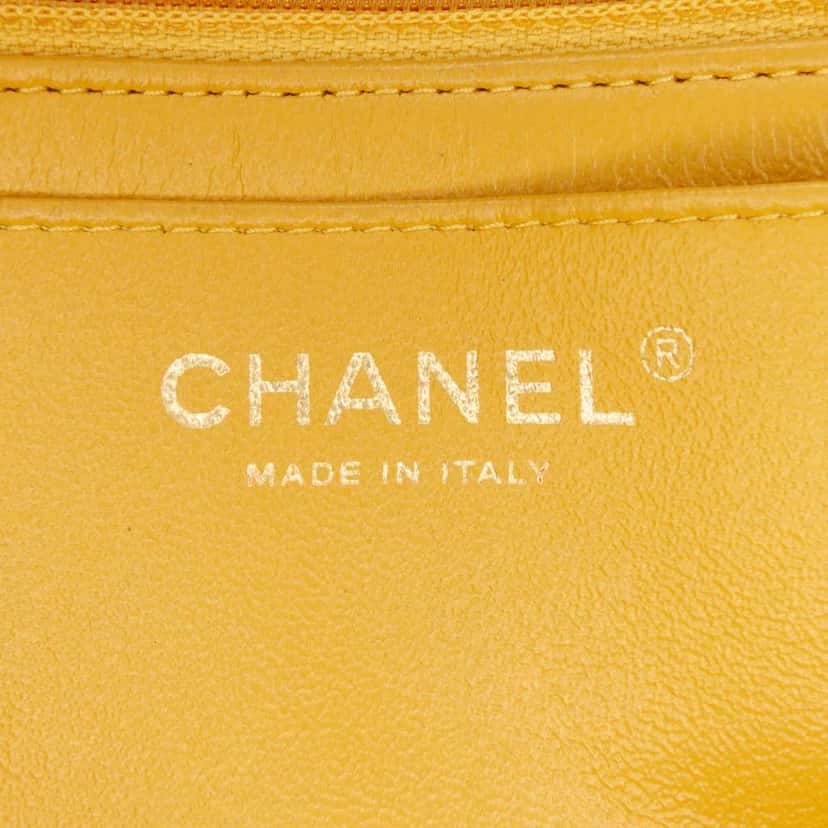Chanel Mini Rectangular Classic Lambskin Single Flap Yellow Leather Good condition - Box View