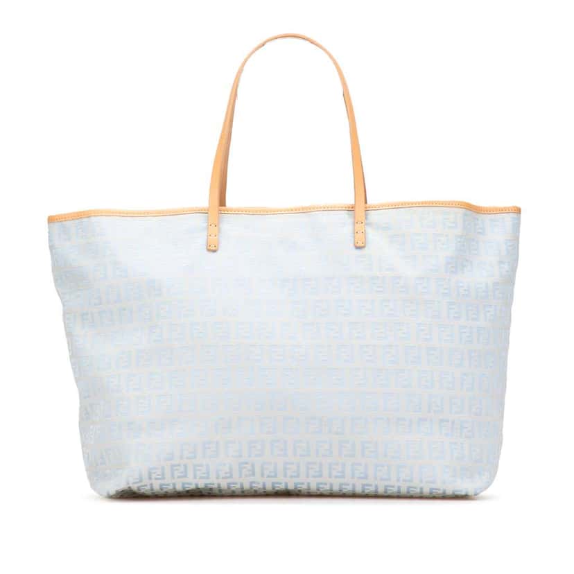 Fendi Medium Zucchino Canvas Roll Tote Blue Canvas Good condition - Front View