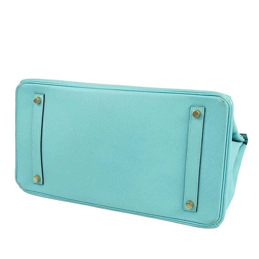 Hermès Epsom Birkin Retourne 35 Blue Leather Good condition - Inside View