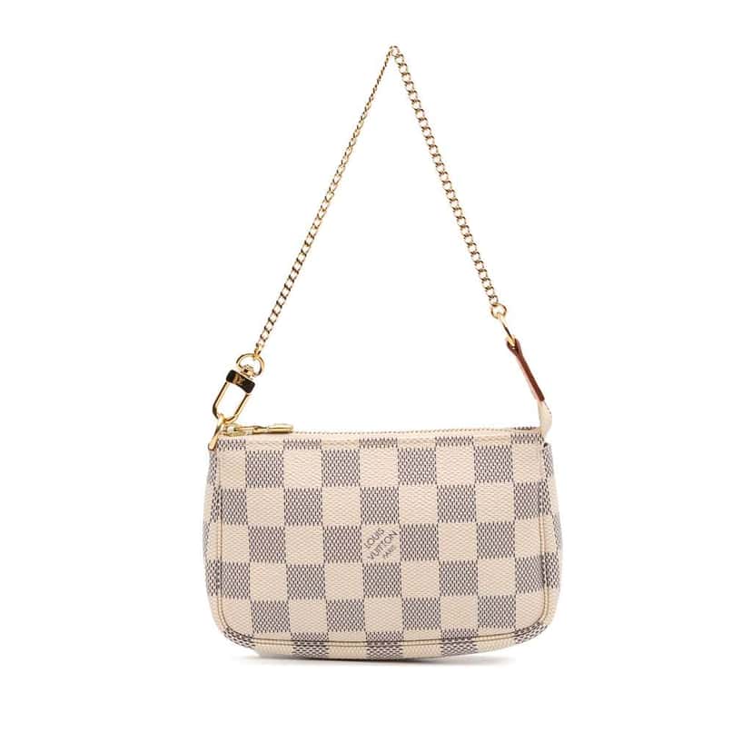 Louis Vuitton Damier Azur Mini Pochette Accessoires White Canvas Good condition - Front View