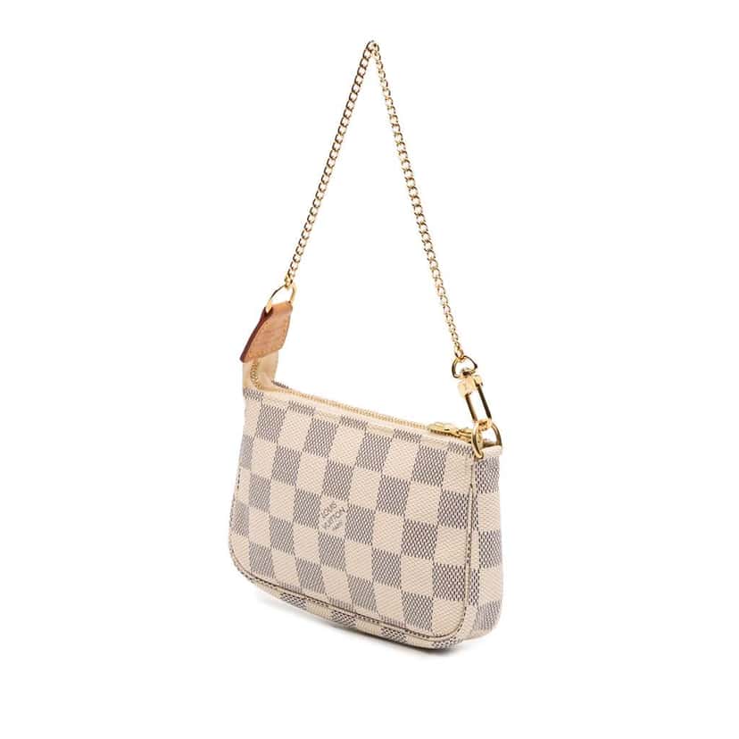 Louis Vuitton Damier Azur Mini Pochette Accessoires White Canvas Good condition - Back View