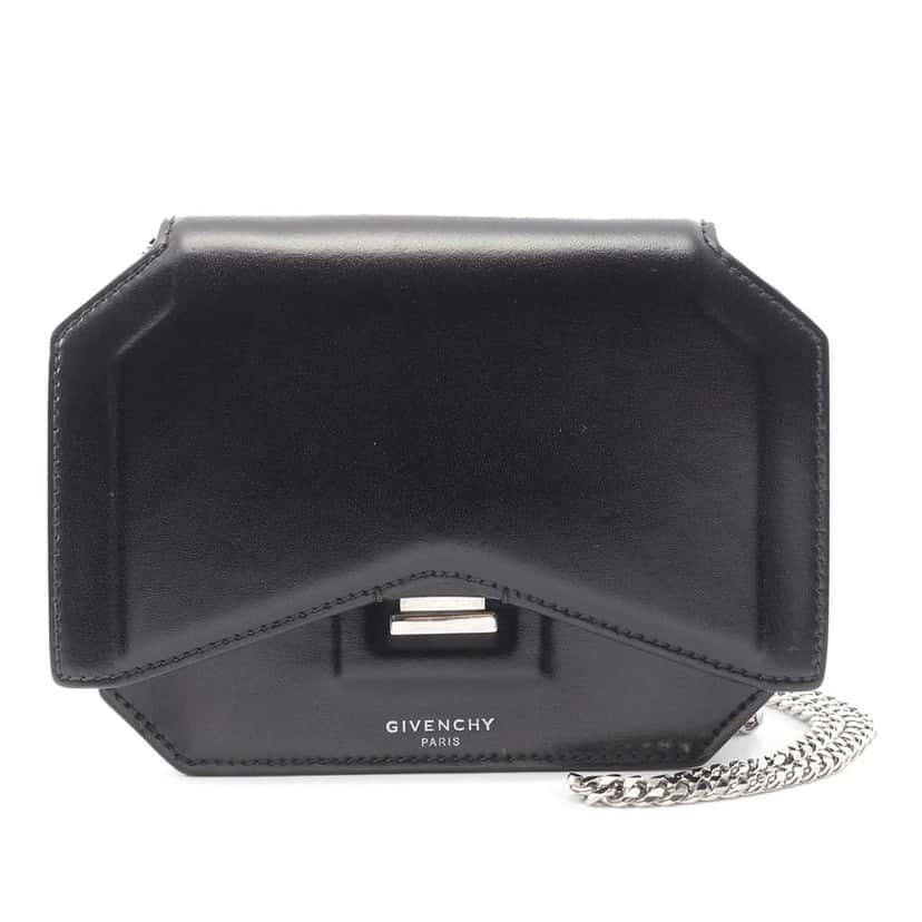 Givenchy Mini Smooth Calfskin Bow Cut Crossbody Black Leather Good condition - Front View