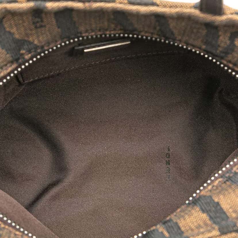 Fendi Zebra Print Canvas Handbag Brown Canvas Good condition - Model View