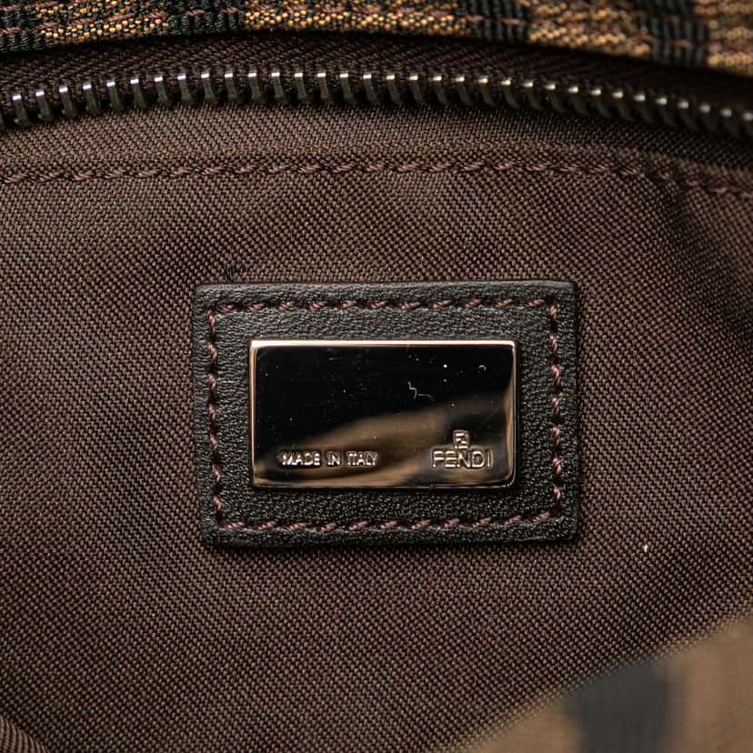 Fendi Zebra Print Canvas Handbag Brown Canvas Good condition - Box View
