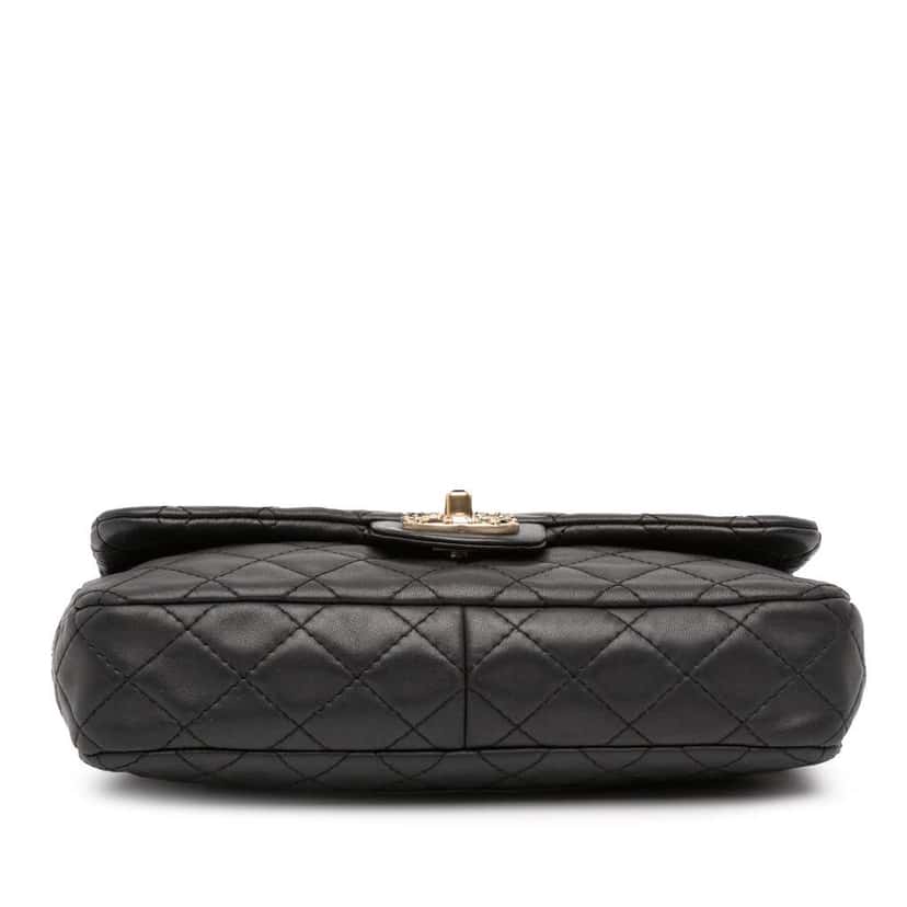 Chanel Medium Quilted Lambskin Precious Jewel Single Flap Black Leather Good condition - Inside View