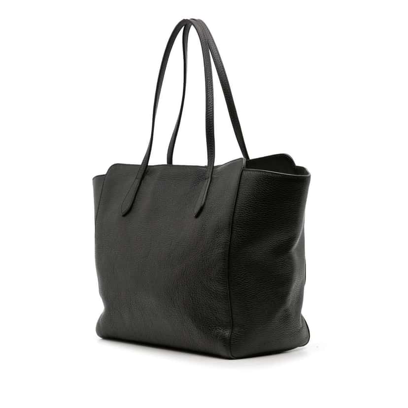 Gucci Medium Leather Swing Tote Black Leather Good condition - Back View