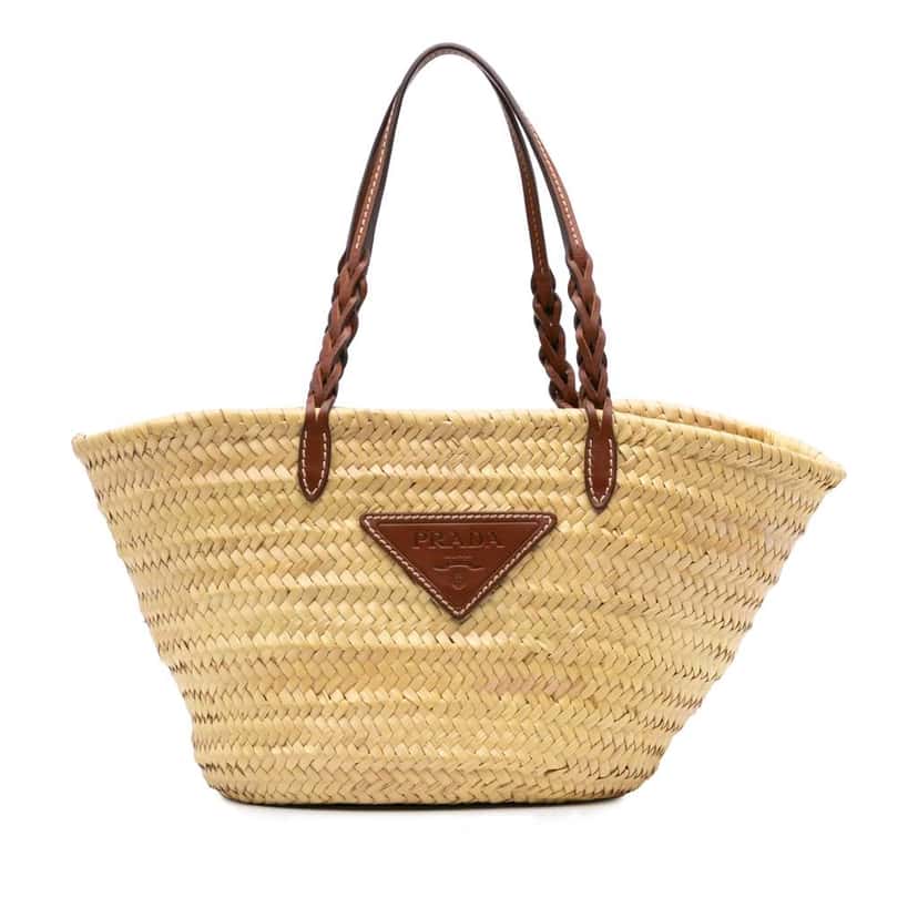 Prada Large Palmitto Vitello Basket Tote Brown Good condition - Front View