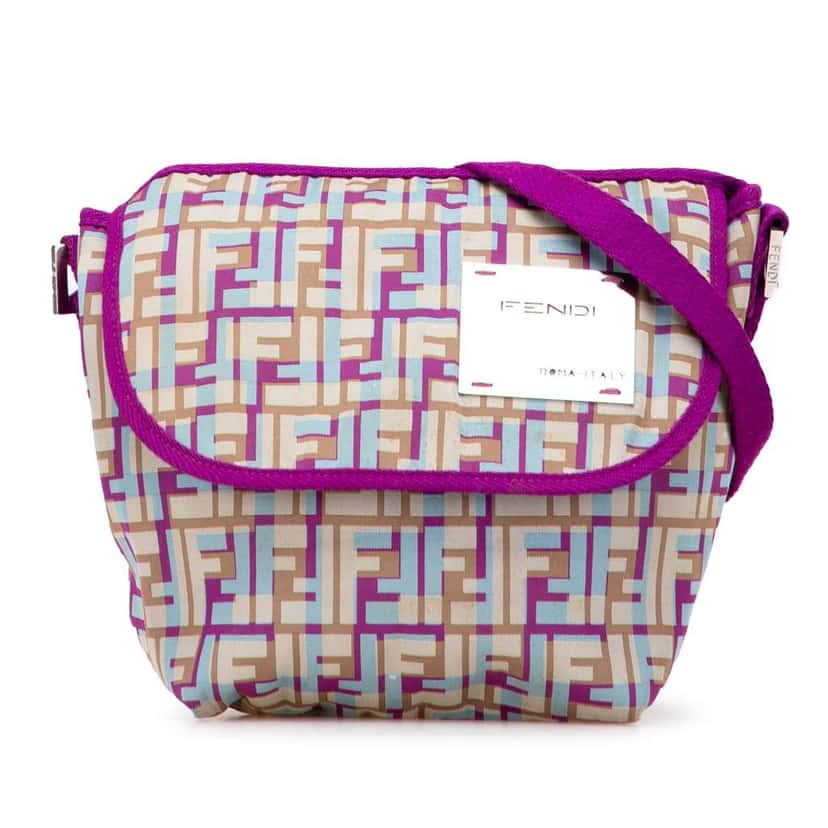 Fendi Zucca Nylon Crossbody Purple Good condition - Front View