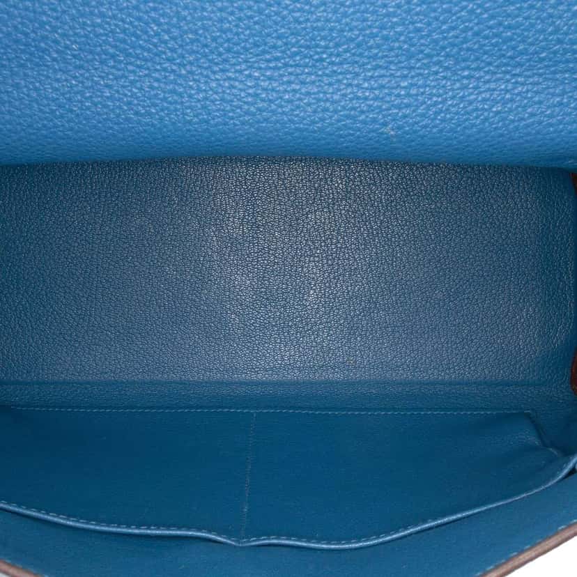 Hermès Togo Kelly II Retourne 32 Blue Leather Good condition - Model View