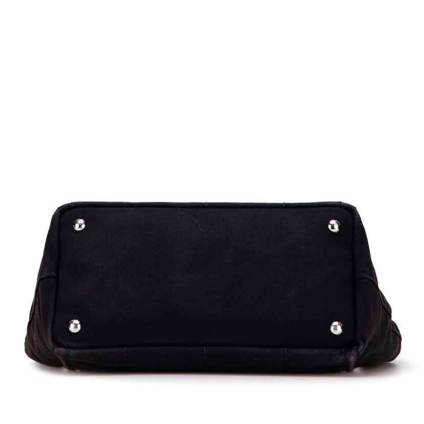 Prada Canvas Wood Handle Canapa Logo Satchel Black Canvas Good condition - Inside View