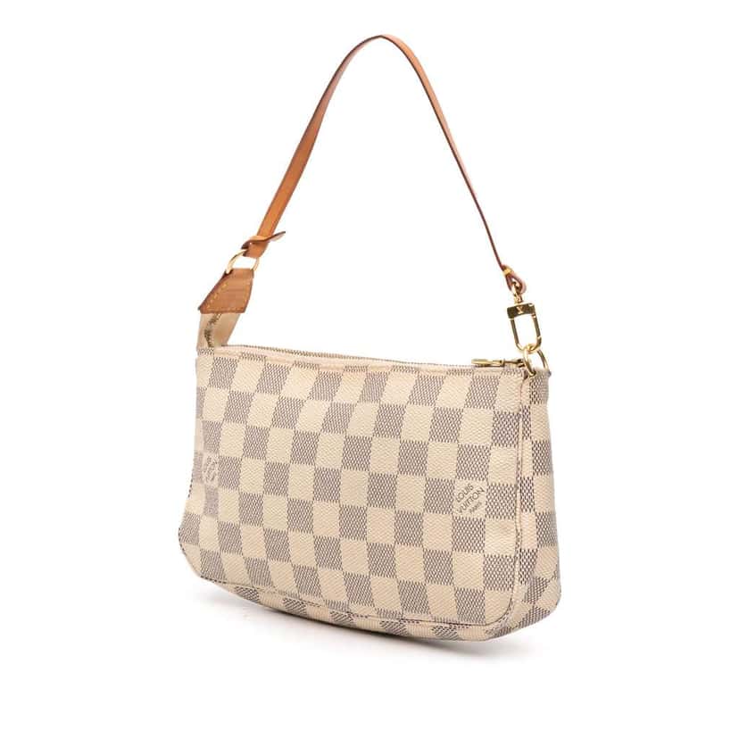 Louis Vuitton Damier Azur Pochette Accessoires White Canvas Good condition - Back View