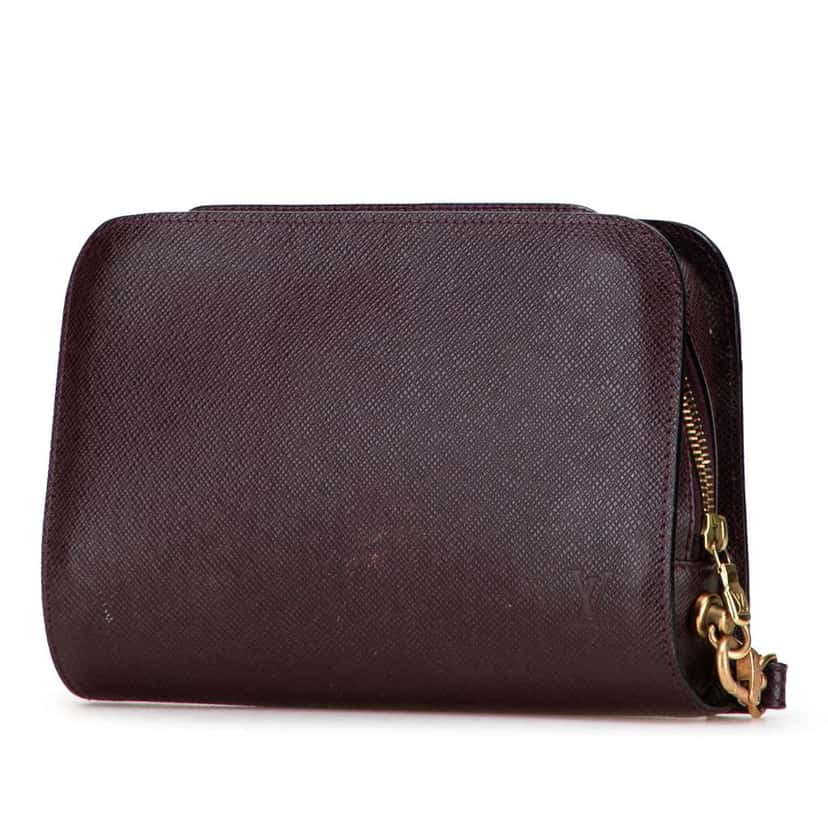 Louis Vuitton Taiga Pochette Baikal Red Leather Good condition - Back View