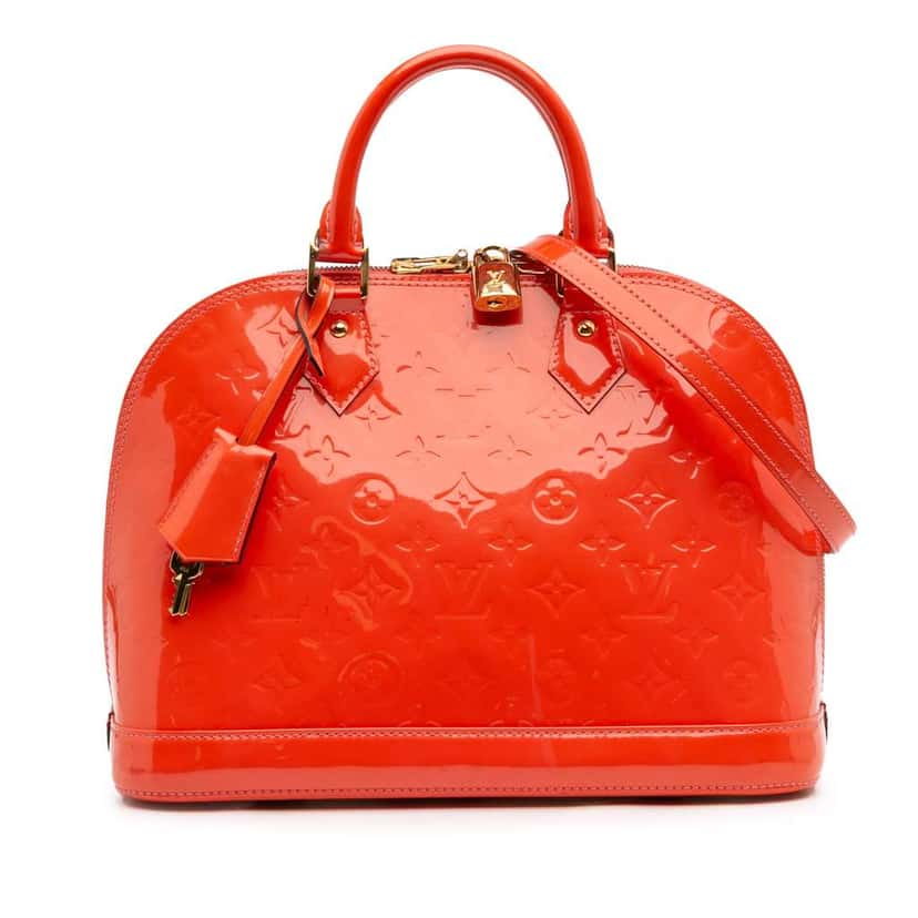 Louis Vuitton Monogram Vernis Alma PM Orange Leather Good condition - Front View