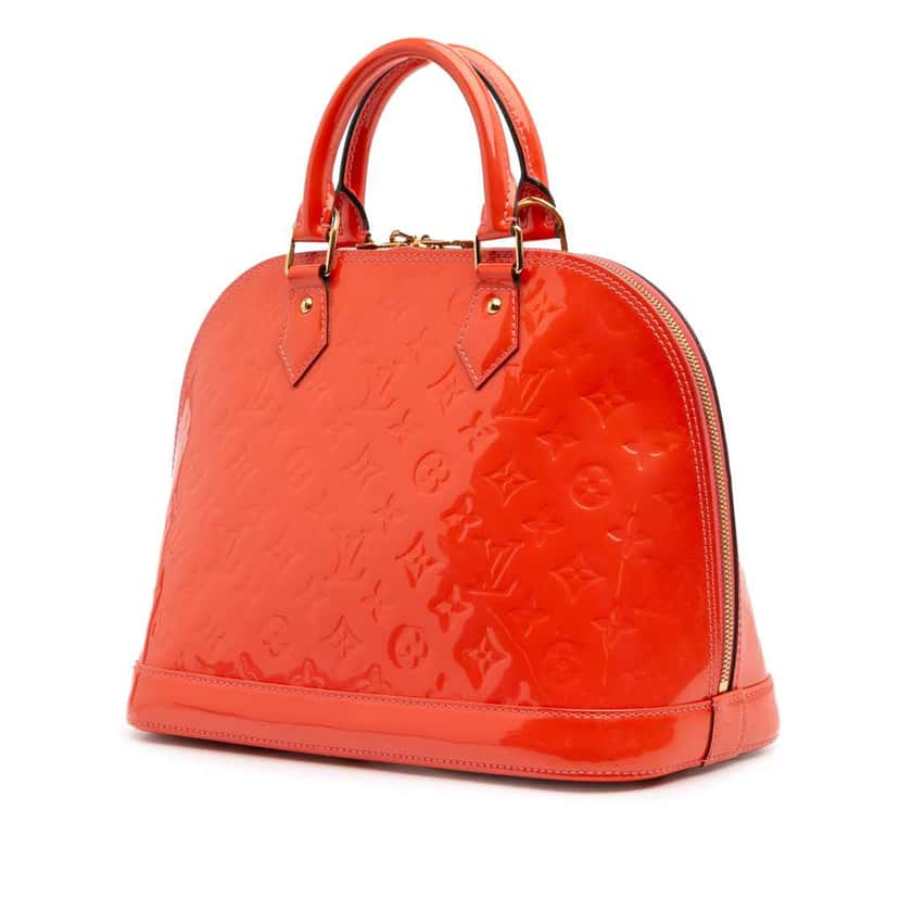 Louis Vuitton Monogram Vernis Alma PM Orange Leather Good condition - Back View