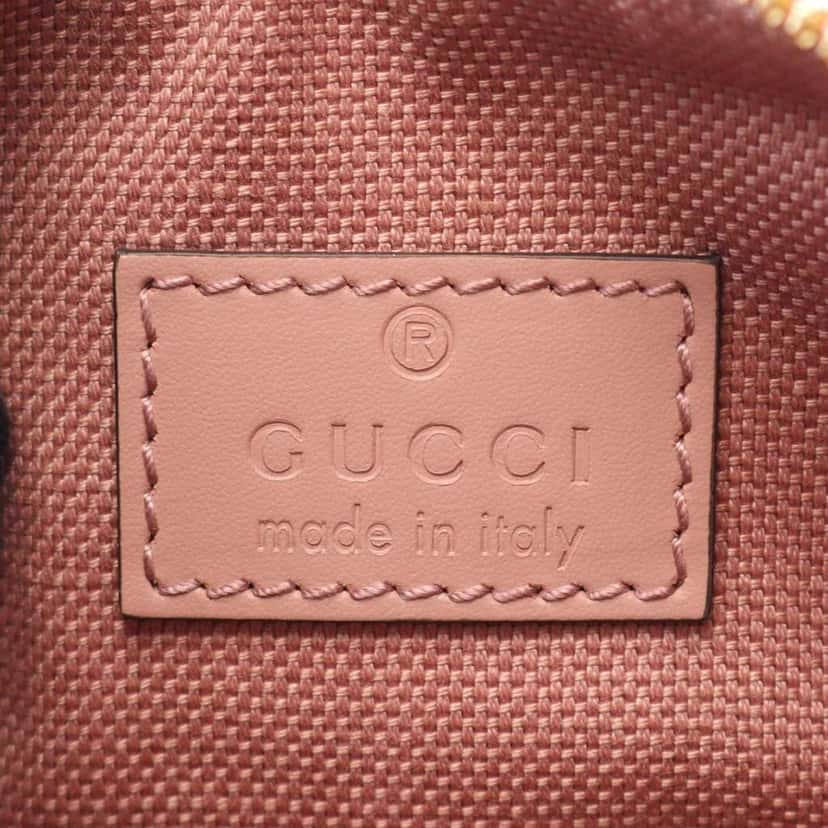 Gucci Super Mini Jumbo GG Embossed Leather Gilbert Top Handle Bag Pink Leather Good condition - Model View