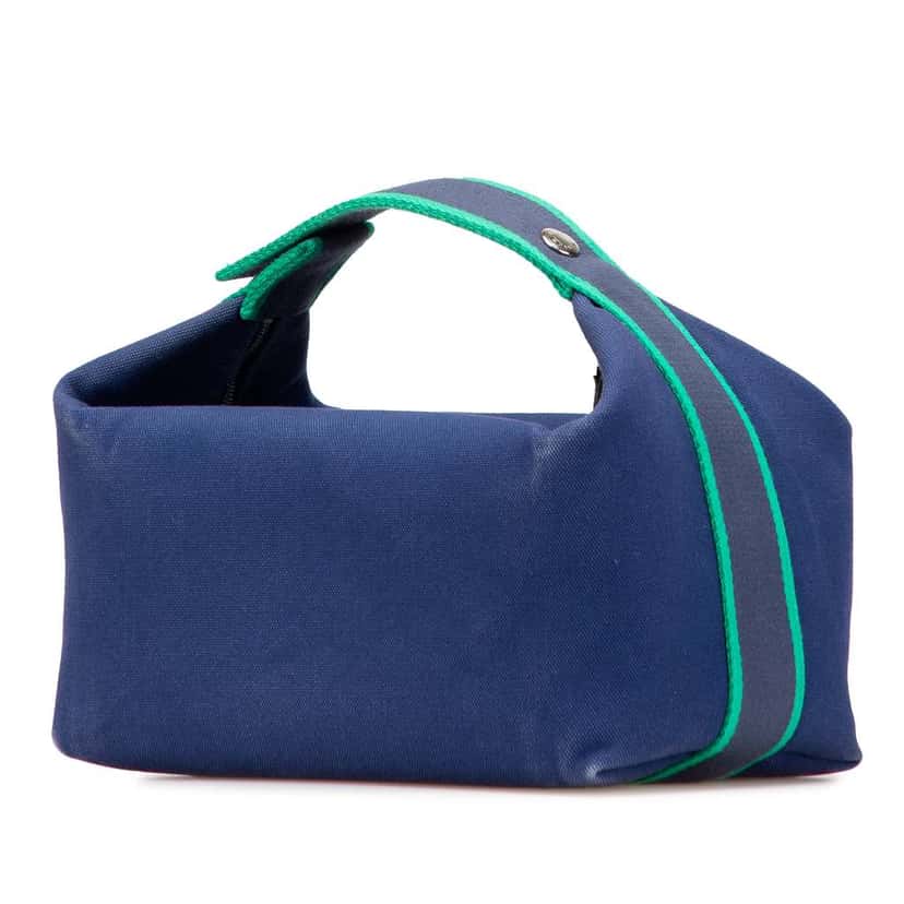 Hermès Small Canvas Bride A Brac Blue Canvas Very good condition - Back View