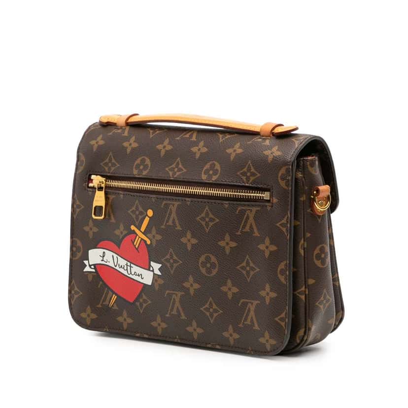 Louis Vuitton Monogram Patches Pochette Metis Brown Canvas Good condition - Back View