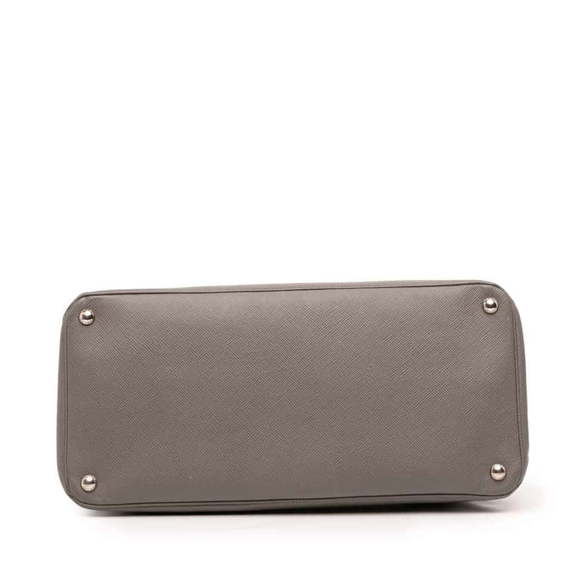 Prada Saffiano Cuir Turnlock Twin Satchel Grey Leather Good condition - Inside View