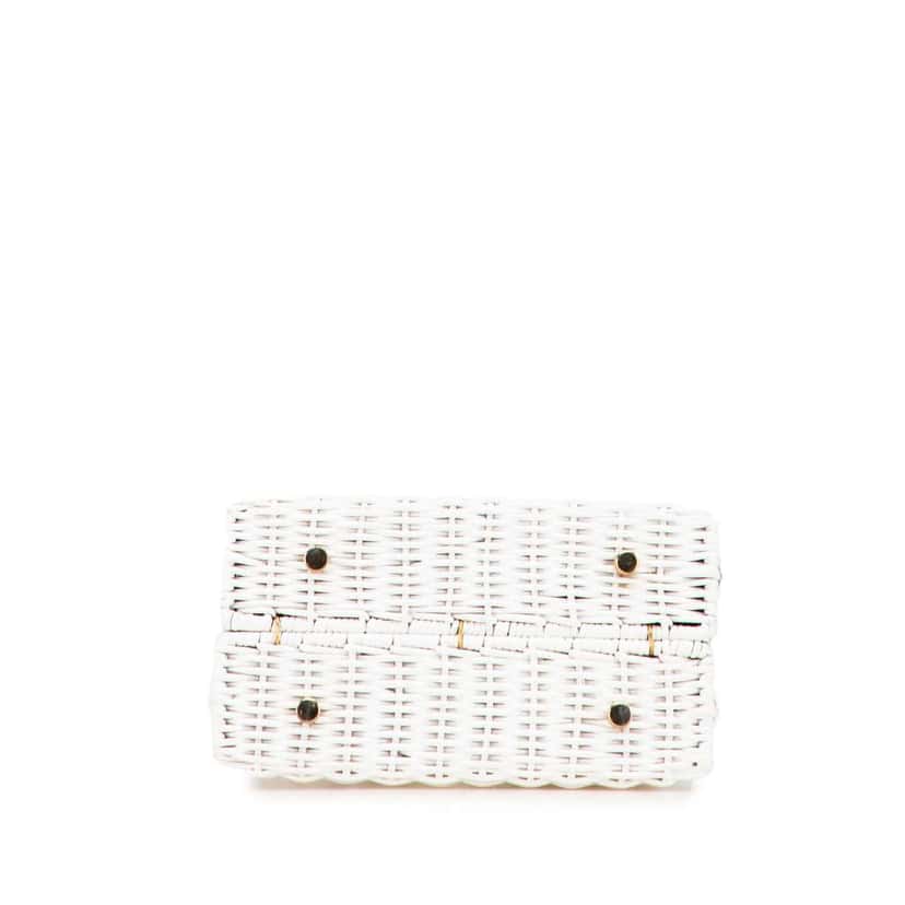 Salvatore Ferragamo Straw Gancini Handbag White Good condition - Inside View