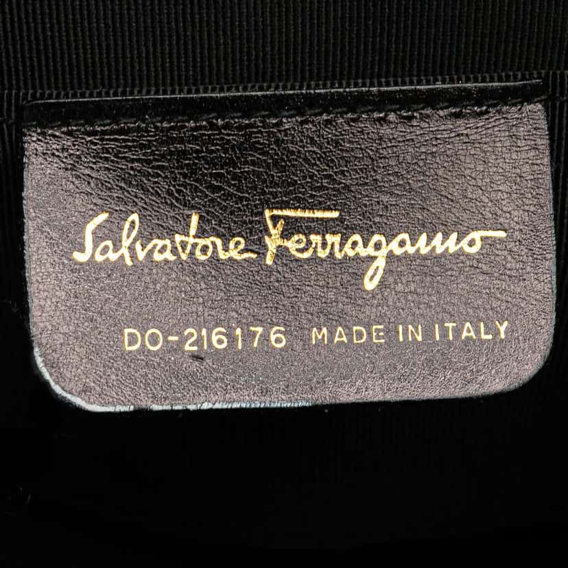 Salvatore Ferragamo Straw Gancini Handbag White Good condition - Box View