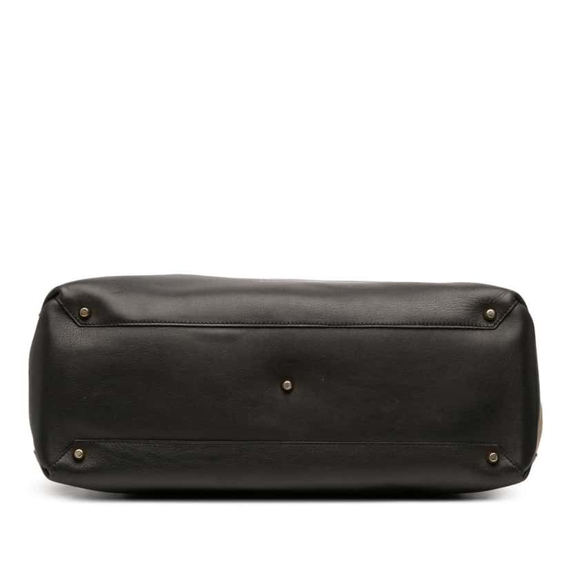 Burberry Large Leather and House Check Banner Satchel Black Leather Good condition - Inside View