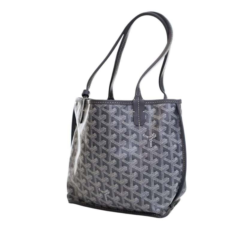 Goyard Mini Goyardine Reversible Anjou Grey Canvas Good condition - Back View