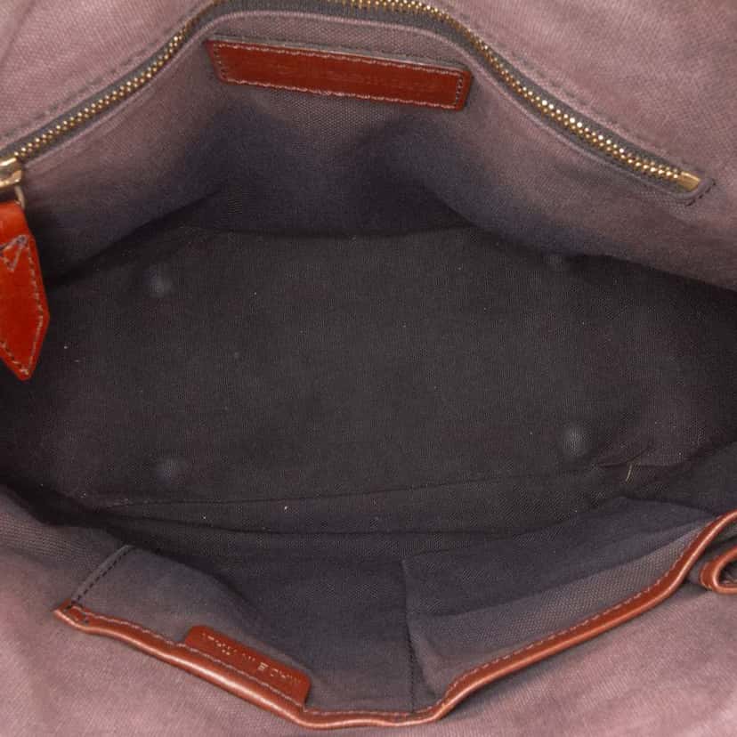Burberry Small Leather Trimmed House Check Canvas Bridle Orchard Satchel Brown Canvas Good condition - Model View