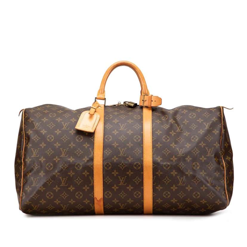 Louis Vuitton Monogram Keepall 55 Brown Canvas Fair condition - Front View