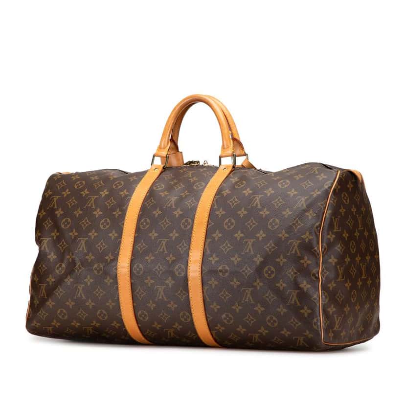 Louis Vuitton Monogram Keepall 55 Brown Canvas Fair condition - Back View