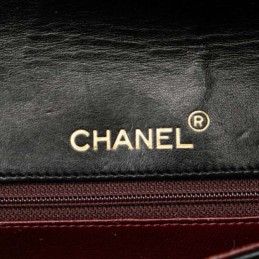 Chanel Quilted Lambskin Half Moon Single Flap Black Leather Good condition - Box View