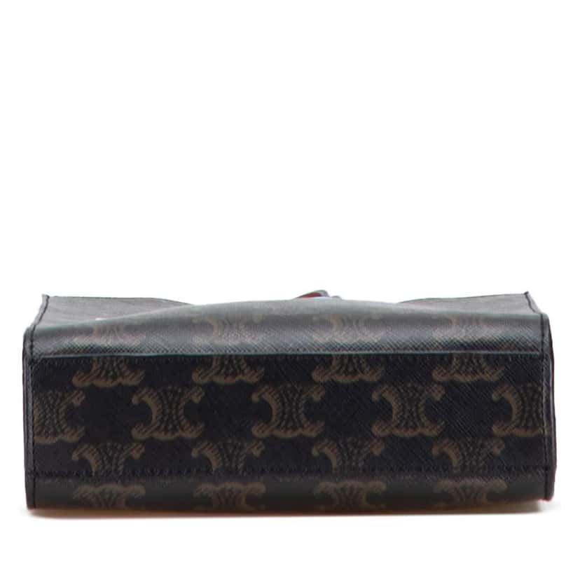 Celine Mini Triomphe Coated Canvas Vertical Cabas Satchel Brown Canvas Good condition - Inside View