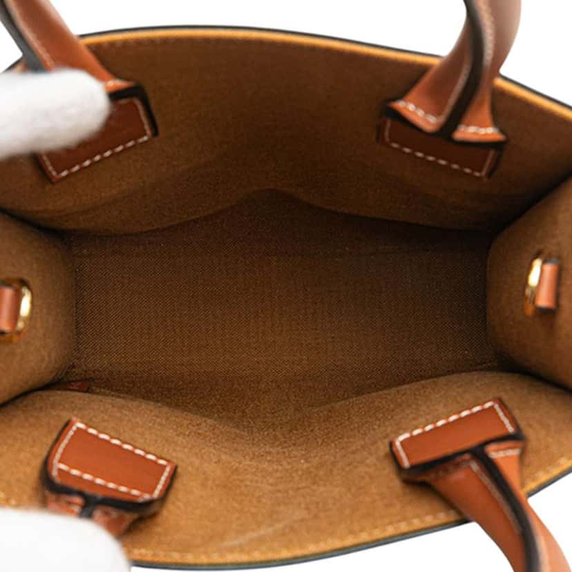 Celine Mini Triomphe Coated Canvas Vertical Cabas Satchel Brown Canvas Good condition - Model View