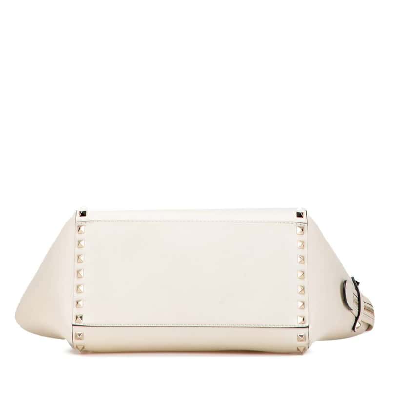 Valentino Mini Leather Rockstud Double Handle Tote White Leather Good condition - Inside View