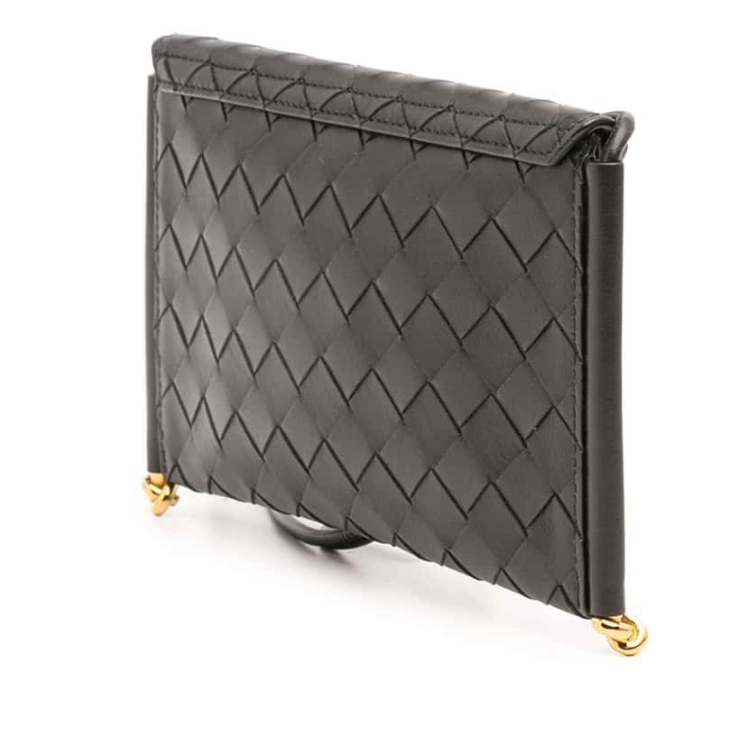 Bottega Veneta Calfskin Intrecciato Solstice Phone Pouch Black Leather Very good condition - Back View