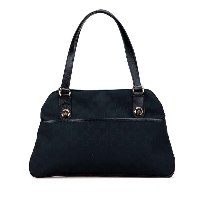 Gucci GG Canvas Charmy Shoulder Bag Black Canvas Good condition - Front View