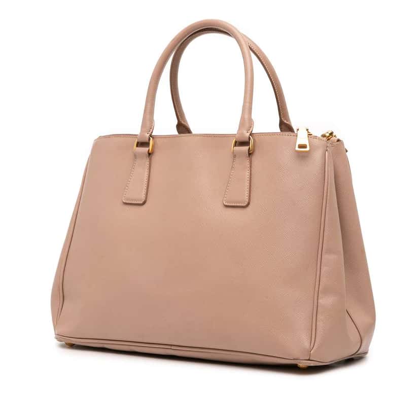 Prada Medium Saffiano Lux Galleria Double Zip Tote Pink Leather Good condition - Back View