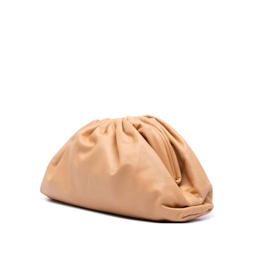 Bottega Veneta Lambskin The Pouch Brown Leather Good condition - Back View