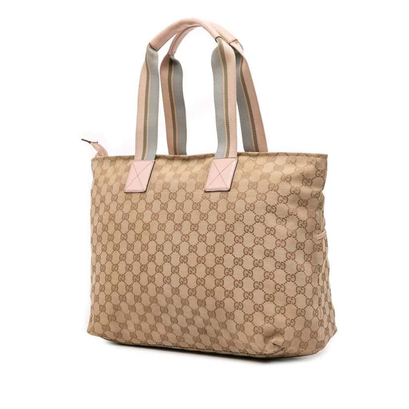 Gucci GG Canvas Web Tote Brown Canvas Good condition - Back View