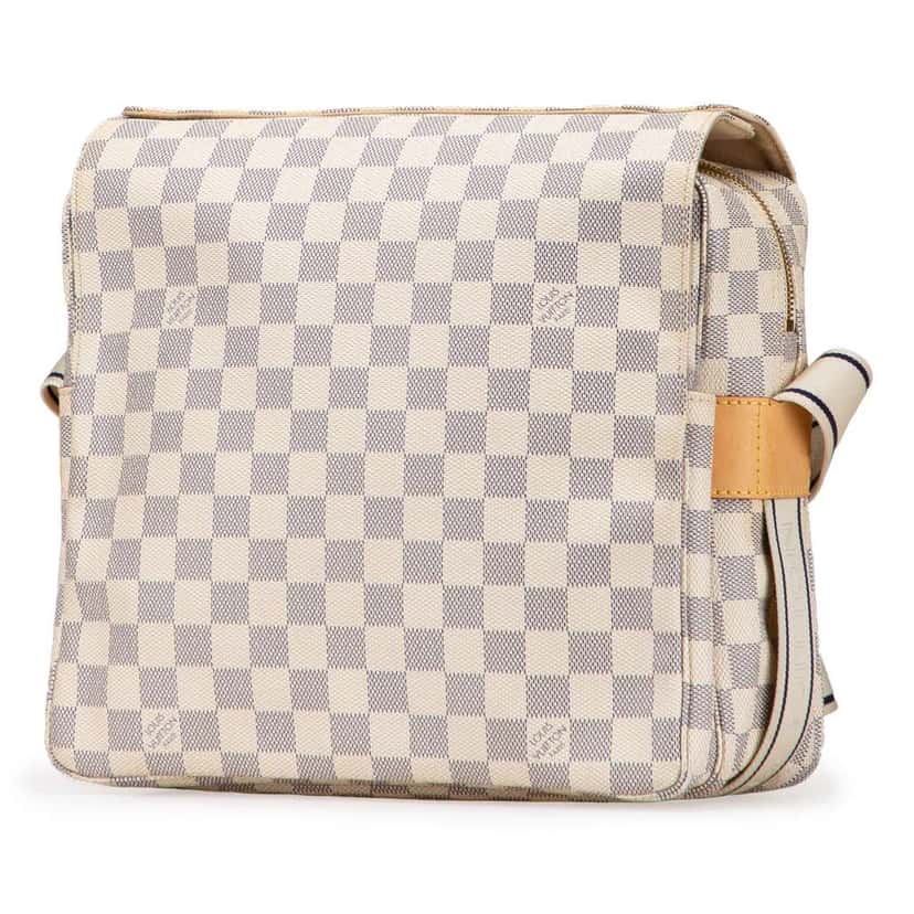 Louis Vuitton Damier Azur Naviglio White Canvas Good condition - Back View