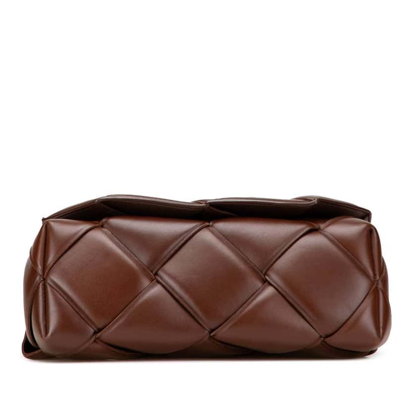 Bottega Veneta Nappa Maxi Intrecciato Padded Top Handle Bag Brown Leather Good condition - Inside View