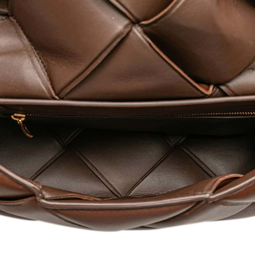 Bottega Veneta Nappa Maxi Intrecciato Padded Top Handle Bag Brown Leather Good condition - Model View
