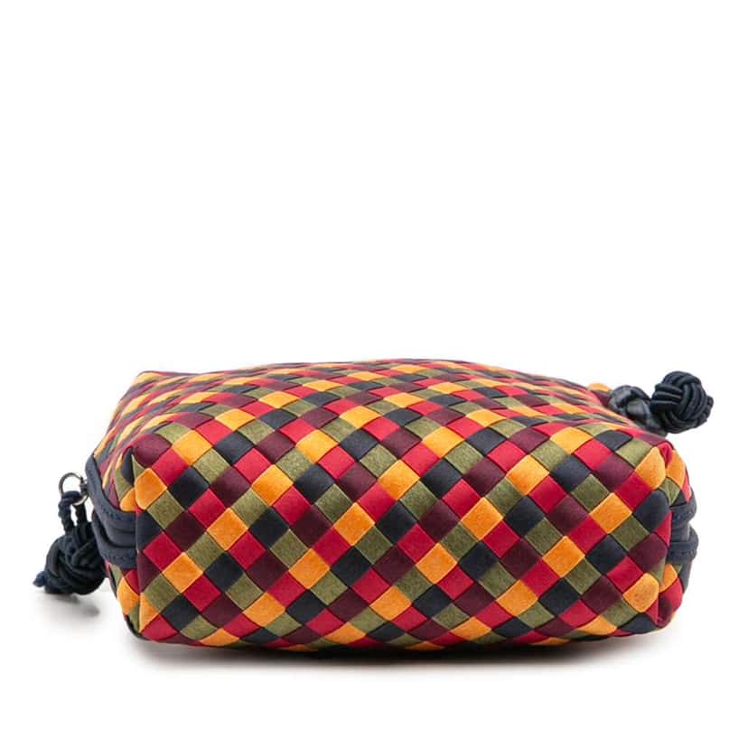 Bottega Veneta Mini Satin Intrecciato Multicolor Nodini Crossbody Red Satin Good condition - Inside View