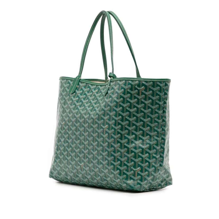 Goyard Goyardine Saint Louis PM Green Canvas Good condition - Back View