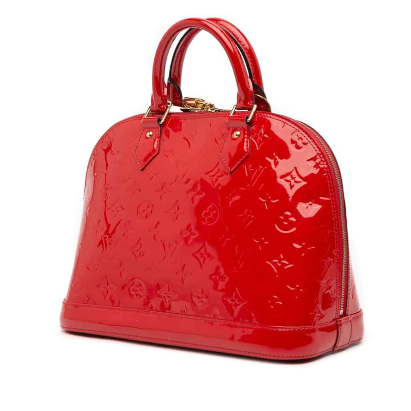 Louis Vuitton Monogram Vernis Alma PM Red Leather Good condition - Back View