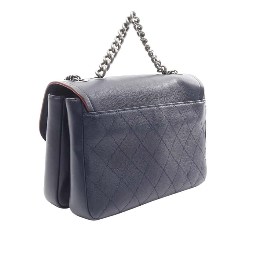 Chanel Paris Greece Calfskin Archi Chic Flap Blue Leather Good condition - Back View