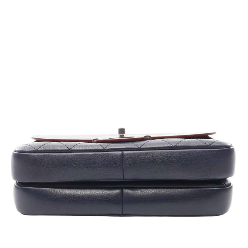 Chanel Paris Greece Calfskin Archi Chic Flap Blue Leather Good condition - Inside View
